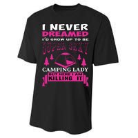 Super Sexy Camping Lady Performance Sprint T-Shirt