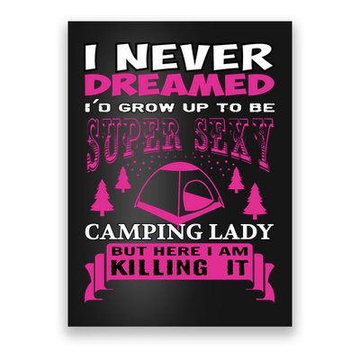 Super Sexy Camping Lady Poster