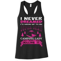 Super Sexy Camping Lady Women's Racerback Tank