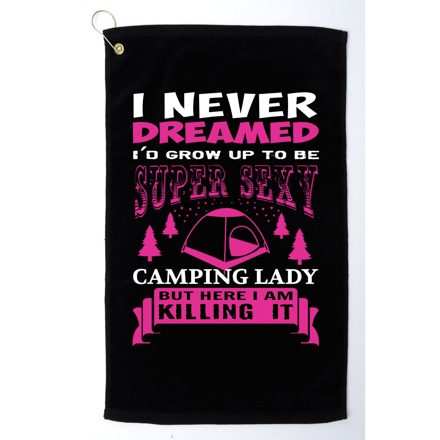 Super Sexy Camping Lady Golf Towel
