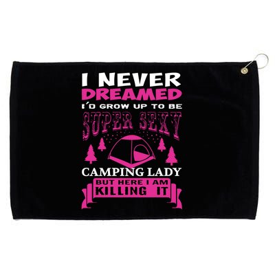 Super Sexy Camping Lady Grommeted Golf Towel