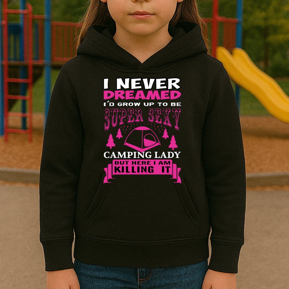 Super Sexy Camping Lady Kids Hoodie