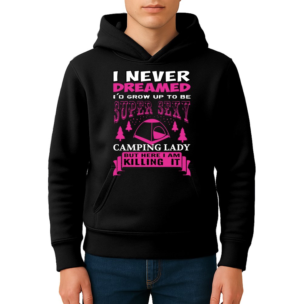 Super Sexy Camping Lady Kids Hoodie