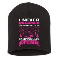 Super Sexy Camping Lady Short Acrylic Beanie