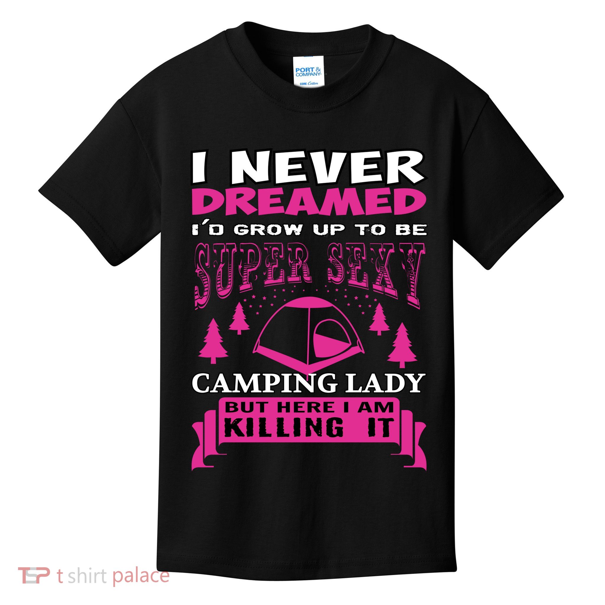 Super Sexy Camping Lady Kids T-Shirt
