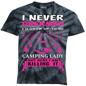 Super Sexy Camping Lady Kids Tie-Dye T-Shirt