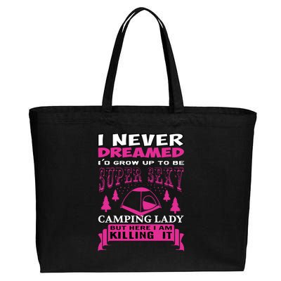 Super Sexy Camping Lady Cotton Canvas Jumbo Tote