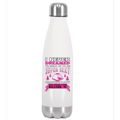 Super Sexy Camping Lady Stainless Steel Insulated Water Bottle