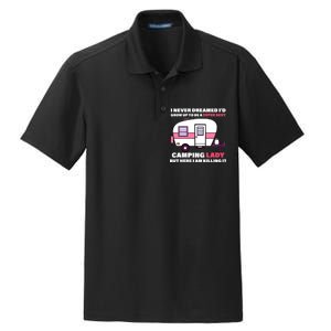 Super Sexy Camping Lady Killing It Dry Zone Grid Polo