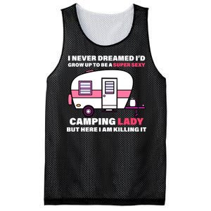 Super Sexy Camping Lady Killing It Mesh Reversible Basketball Jersey Tank