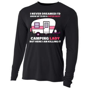 Super Sexy Camping Lady Killing It Cooling Performance Long Sleeve Crew