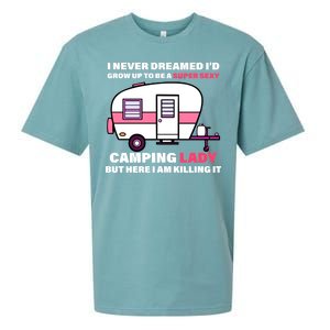 Super Sexy Camping Lady Killing It Sueded Cloud Jersey T-Shirt