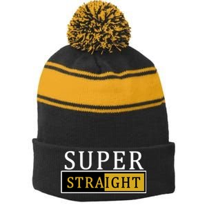 Super Straight Stripe Pom Pom Beanie