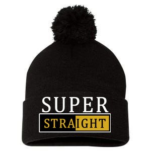 Super Straight Pom Pom 12in Knit Beanie