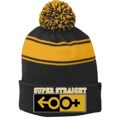 Super Straight Identity Stripe Pom Pom Beanie