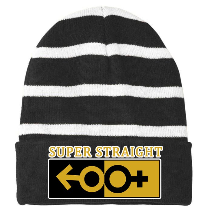 Super Straight Identity Striped Beanie with Solid Band