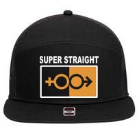 Super Straight Pride Bar Style 7 Panel Mesh Trucker Snapback Hat