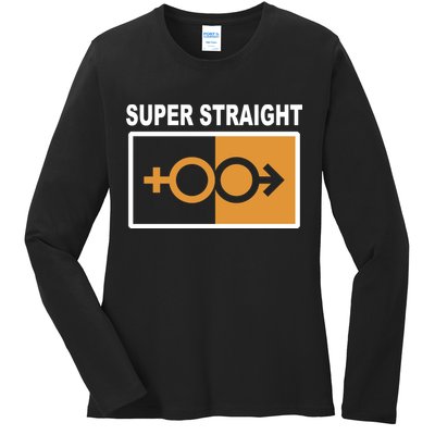 Super Straight Pride Bar Style Ladies Long Sleeve Shirt