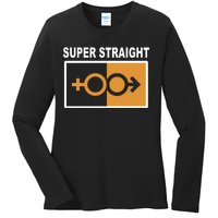 Super Straight Pride Bar Style Ladies Long Sleeve Shirt