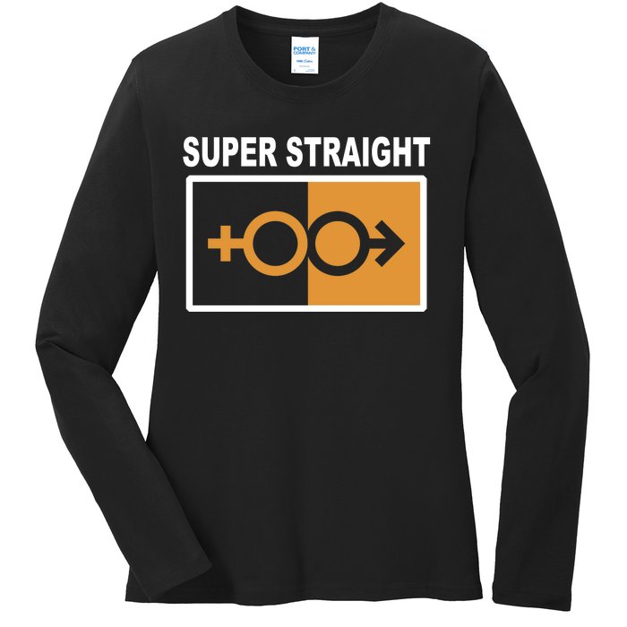 Super Straight Pride Bar Style Ladies Long Sleeve Shirt