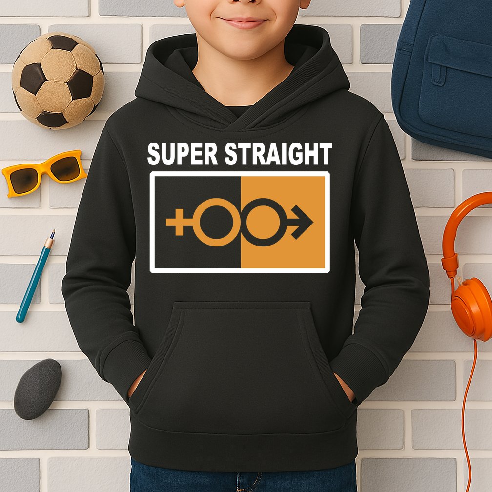 Super Straight Pride Bar Style Kids Hoodie