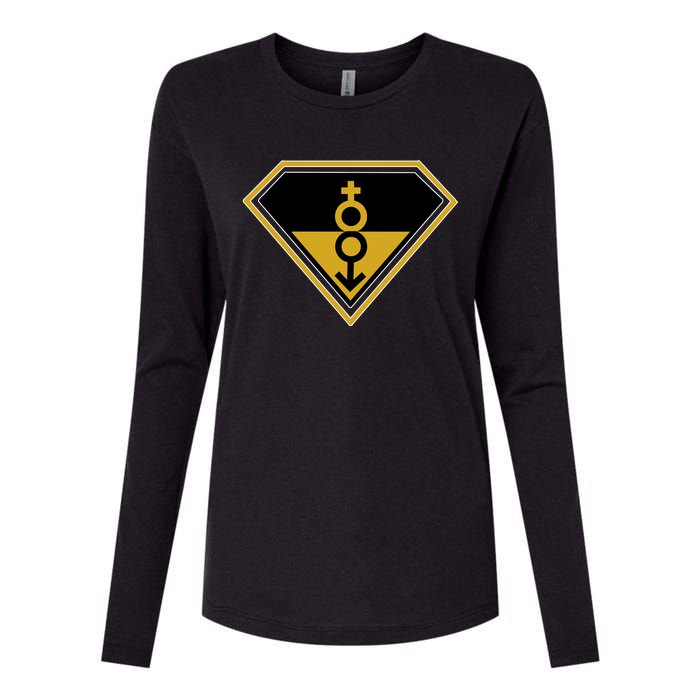 Super Straight Pride Superhero Womens Cotton Relaxed Long Sleeve T-Shirt