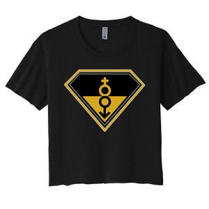 Super Straight Pride Superhero Women's Crop Top Tee