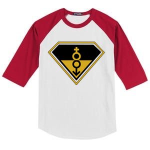 Super Straight Pride Superhero Kids Colorblock Raglan Jersey