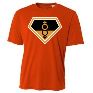 Super Straight Superhero Comic Logo Cooling Performance Crew T-Shirt