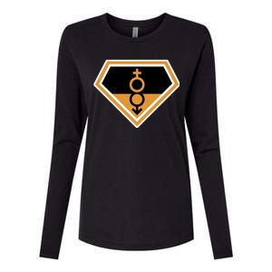 Super Straight Superhero Comic Logo Womens Cotton Relaxed Long Sleeve T-Shirt