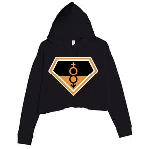 Super Straight Superhero Comic Logo Crop Fleece Hoodie