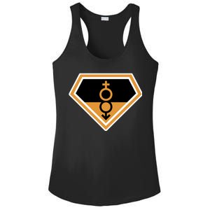 Super Straight Superhero Comic Logo Ladies PosiCharge Competitor Racerback Tank