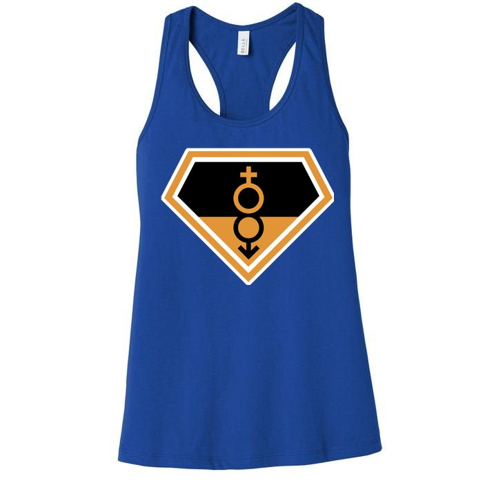 Super Straight Superhero Comic Logo Women's Racerback Tank