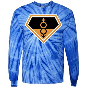 Super Straight Superhero Comic Logo Tie-Dye Long Sleeve Shirt