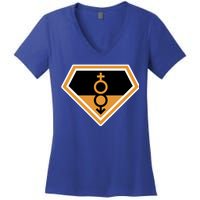 Super Straight Superhero Comic Logo Women's V-Neck T-Shirt