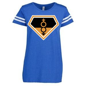 Super Straight Superhero Comic Logo Enza Ladies Jersey Football T-Shirt