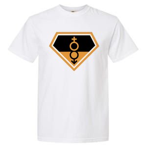 Super Straight Superhero Comic Logo Garment-Dyed Heavyweight T-Shirt