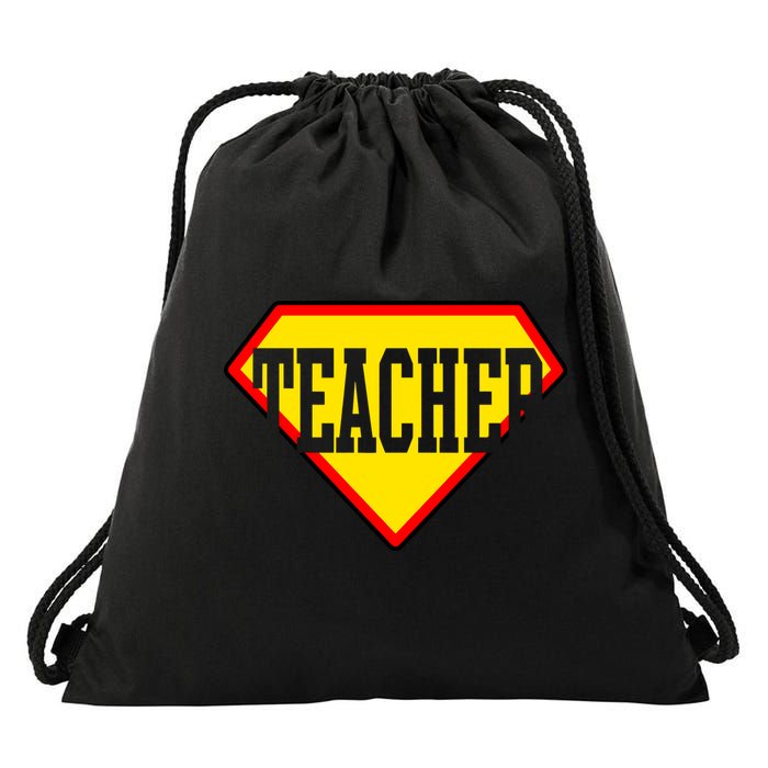 Super Teacher Hero Drawstring Bag
