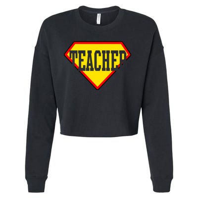 Super Teacher Hero Cropped Pullover Crew