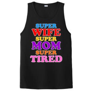 Super Wife Super Mom Super Tired Colorful Text PosiCharge Competitor Tank