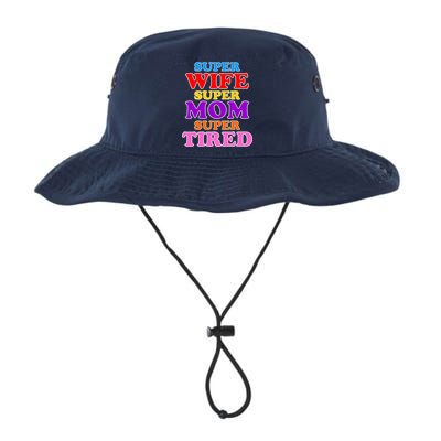 Super Wife Super Mom Super Tired Colorful Text Legacy Cool Fit Booney Bucket Hat