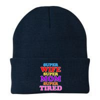 Super Wife Super Mom Super Tired Colorful Text Beanie
