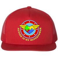 Super Woman Autism Is My Superpower Flat Bill Trucker Hat