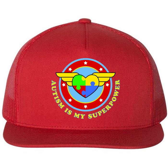 Super Woman Autism Is My Superpower Flat Bill Trucker Hat