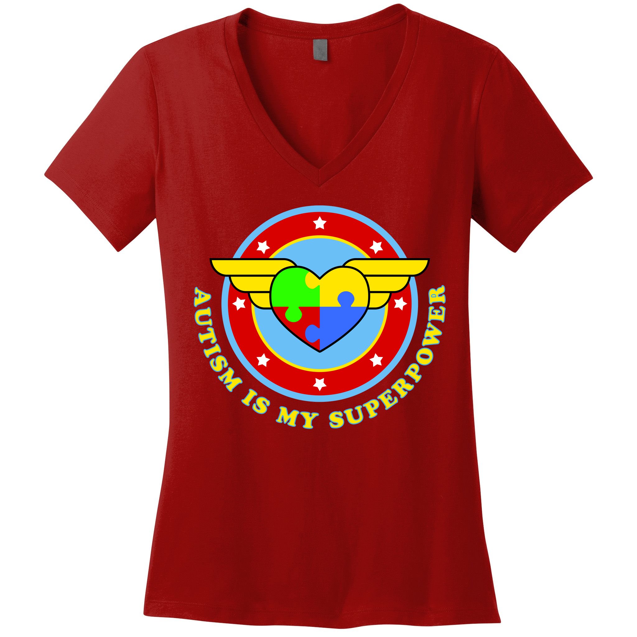 Super Woman Autism Is My Superpower Women's V-Neck T-Shirt