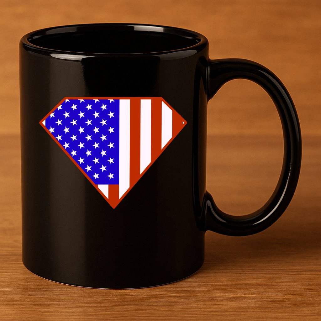 Superhero American Hero Flag 11oz C Handle Ceramic Mug