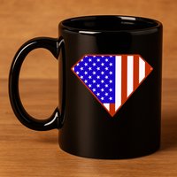 Superhero American Hero Flag 11oz C Handle Ceramic Mug