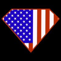 Superhero American Hero Flag Drawstring Bag