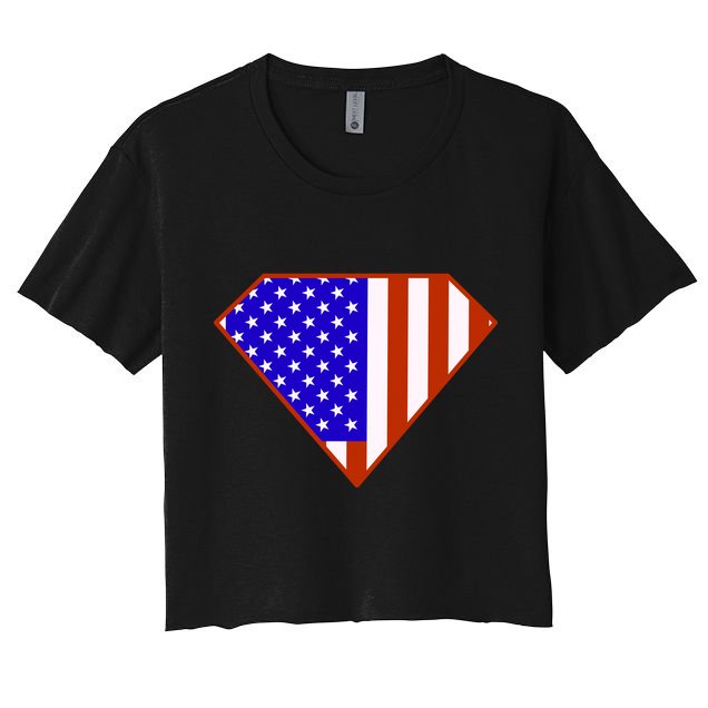 Superhero American Hero Flag Crop Top