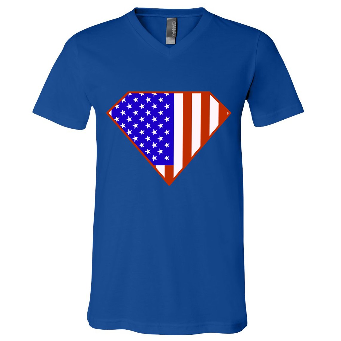 Superhero American Hero Flag V-Neck T-Shirt